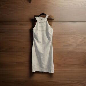 Cache Women's White Sleeveless Halter Neck Bodycon Dress Size 10 Bridal Shower